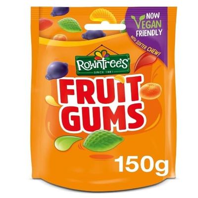 3 x Rowntree's Fruit Gums Sweets Sharing Bag 150g Delicious Tasty And Twisty Treat Gift Hamper For Birthday,Christmas,Easter Sold By Kidzbuzz