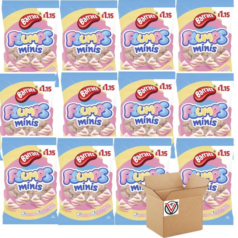 12 x VIMIX Flumps Minis Bag 120g 1.15 PMP(Full Box) - Vanilla Flavour Fluffy Mallow Twist