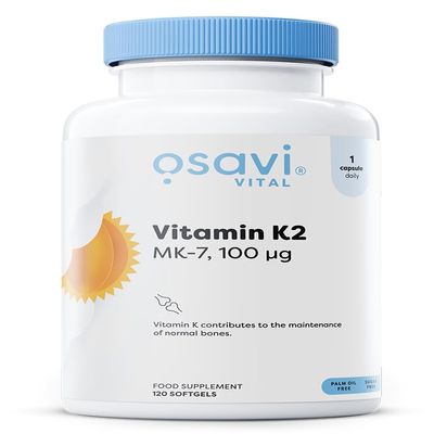 Osavi Vitamin K2 MK7 100 g  120 Softgels | Highly Bioactive MK7 in MCT Oil | Supports Normal Blood Clotting & Bone Health | K2VITAL