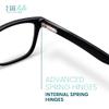 2SeeLife Wood Tone TR-90 Reading Glasses for Men Medium-Wide Fit, Durable & Sturdy Frame, Spring Hinges, Premium Readers, Blue, +1.50 view 4