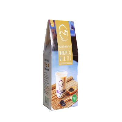 Dragon Cat Caf Bubble/Boba Milk Tea Kit (Pack of 3) with Instant Tapioca Pearls and Tea Biscuit Brew Tea Bags|Makes 3 Drinks| with 3 Paper Straws | BubbleTea Gift Set