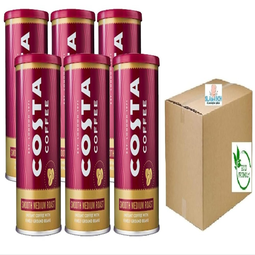 Costa Coffee Smooth Medium Roast Instant Coffee, 6 x 100g Boxed Slamtech