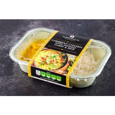 Tariq Halal Caribbean Chicken with Mango Curry & Rice (6 x 450g) Box