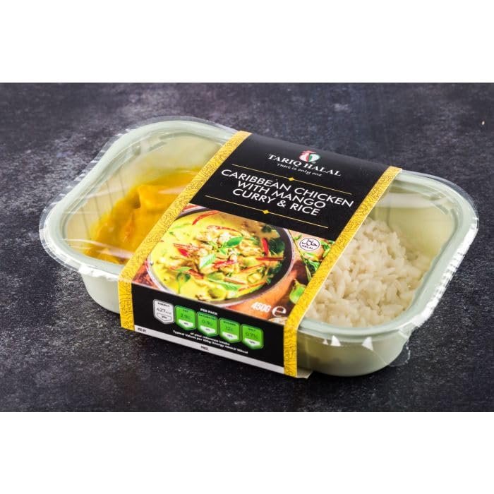 Tariq Halal Caribbean Chicken with Mango Curry & Rice (6 x 450g) Box
