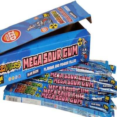 Zed Candy Frutti Flavour Powder-Filled Mega Sour Gum Screamers Festive Treats Fun Stocking Gift (Blue Jazz, 28pc)