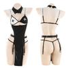 SINROYEE Women Sexy Cosplay Lingerie Nun Costume Anime Devil Slutty Outfit Halloween Goth Dress High Slit (3) view 2