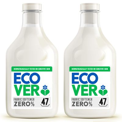 Ecover Zero Fabric Softener for Sensitive Skin, Baby Fabric Conditioner, Dermatologically Tested, 2 x 47 Washes, 2 x 1.43L