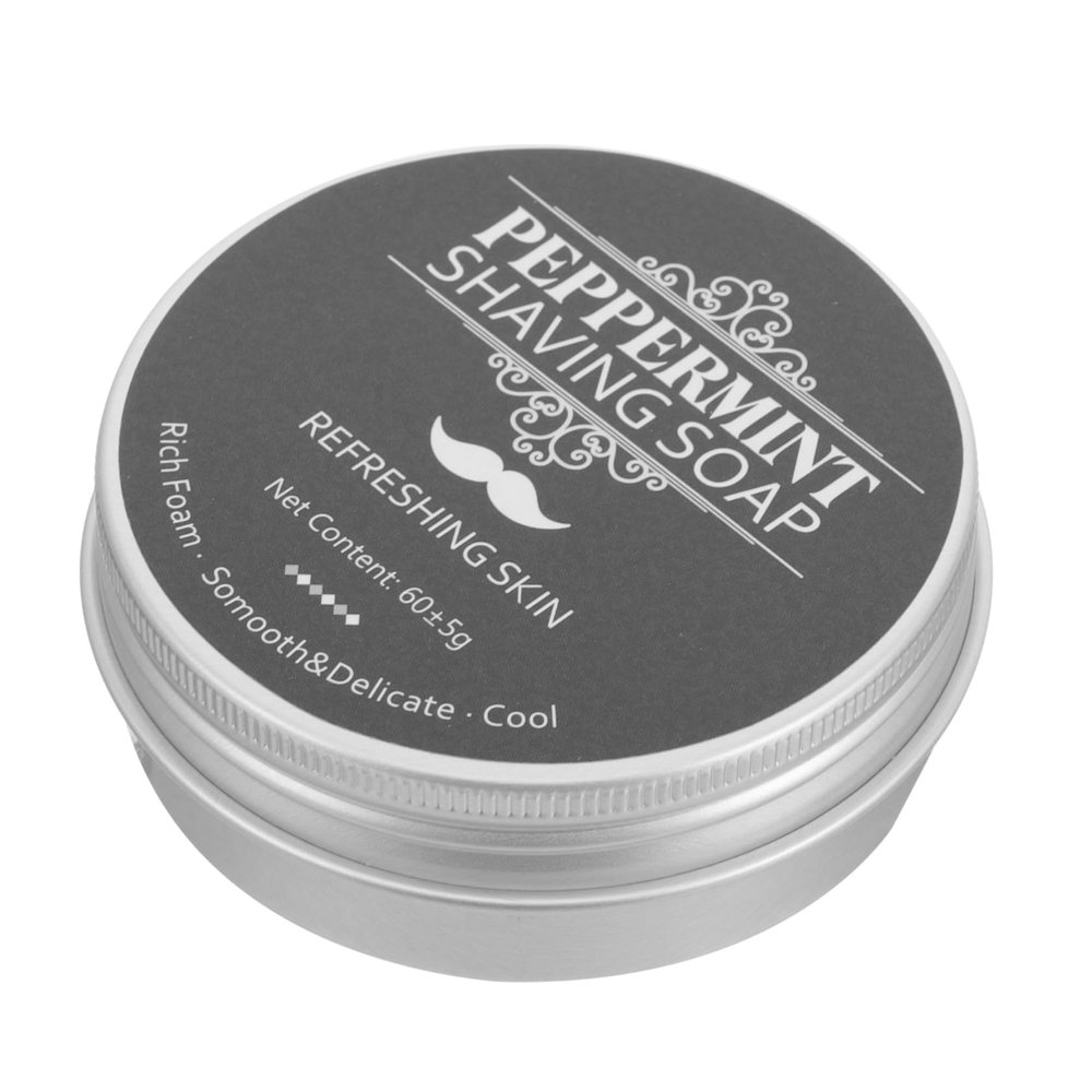 VINTORKY Mens Peppermint Shaving Soap for Beard, Portable Travel Shave Soap, Smooth Wet Shave Foam for Home and Travel Use
