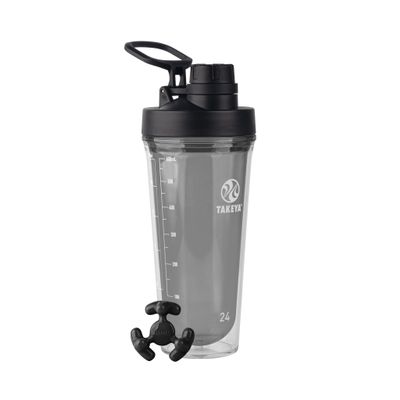 Takeya Protein Shaker - BPA-Free Plastic Bottle with Leakproof Spout Lid - Easy Carry for Gym & More - Dishwasher-Safe & Reusable - 24 oz, Stormy Black