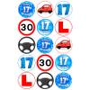 15 x 17th Birthday BLUE Driving Mix Edible Wafer or Icing Cupcake Toppers Fun Xmas Party Cake Decorations (Premium Icing Sheet) view 1