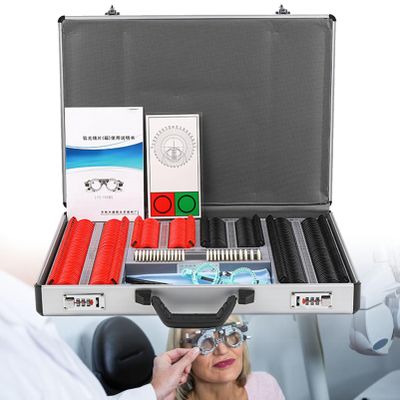Cashwise Optical Trial Lens Set Optometry Kit 266pcs Metal Rim Ophthalmic lenses + Aluminum Case + Optometry Test Trial Frame (266 Pcs+1 Trial Frame), Protection Accessories Ophthalmic Trial