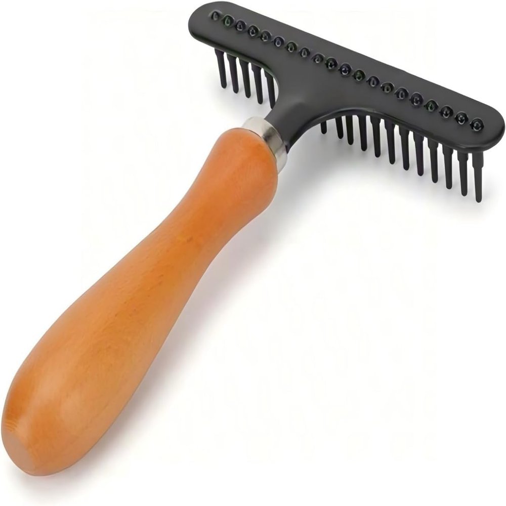 ANKROYU Carpet Rake, Carpet Comb Carpet Fluff Corrector Handheld Carpet Rake Cleaning Comb Stainless Steel Hair Comb for Shag Carpet
