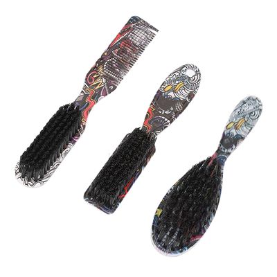 2 in 1 Beard Comb Brush, Gentle and Effective, Reinforced Bristles, Ergonomic Handle, Compact and Lightweight for Time-saving Grooming with Portable Design