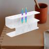 Cabilock Acrylic Tweezers Holder Lash Extension Supplies Tweezer Holder Stand Lash Extension Supply Stand Makeup Brush Holder Tweezers Storage Holder 8 Holes, White view 3