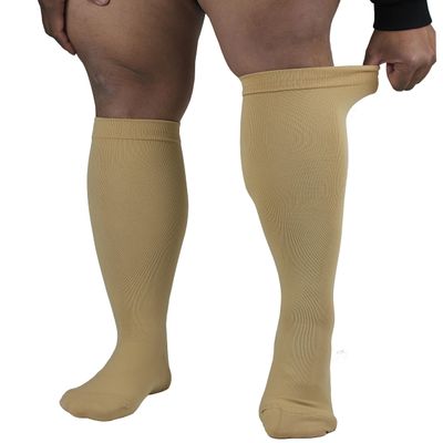 JOHNDA Plus Size Compression Sock for Men and Women Wide Calf Graduated Compression Stockings for Support Flight Travel Running Pregnancy Sports Edema Nurses Athletic 20-30 mmHg 1Pair