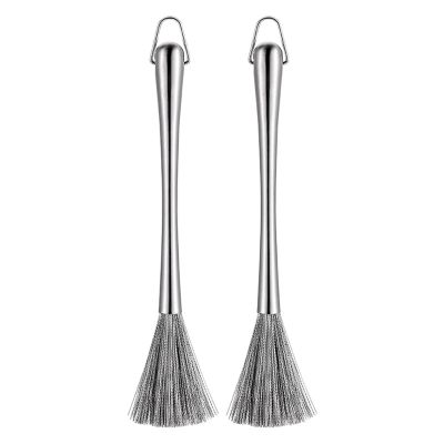 VALINK Long Handle Pot and Pan Cleaning Brush, Stainless Steel Cleaning Bristles for Uncoated Cookware,Pot Brush,Stovetops, 2pcs