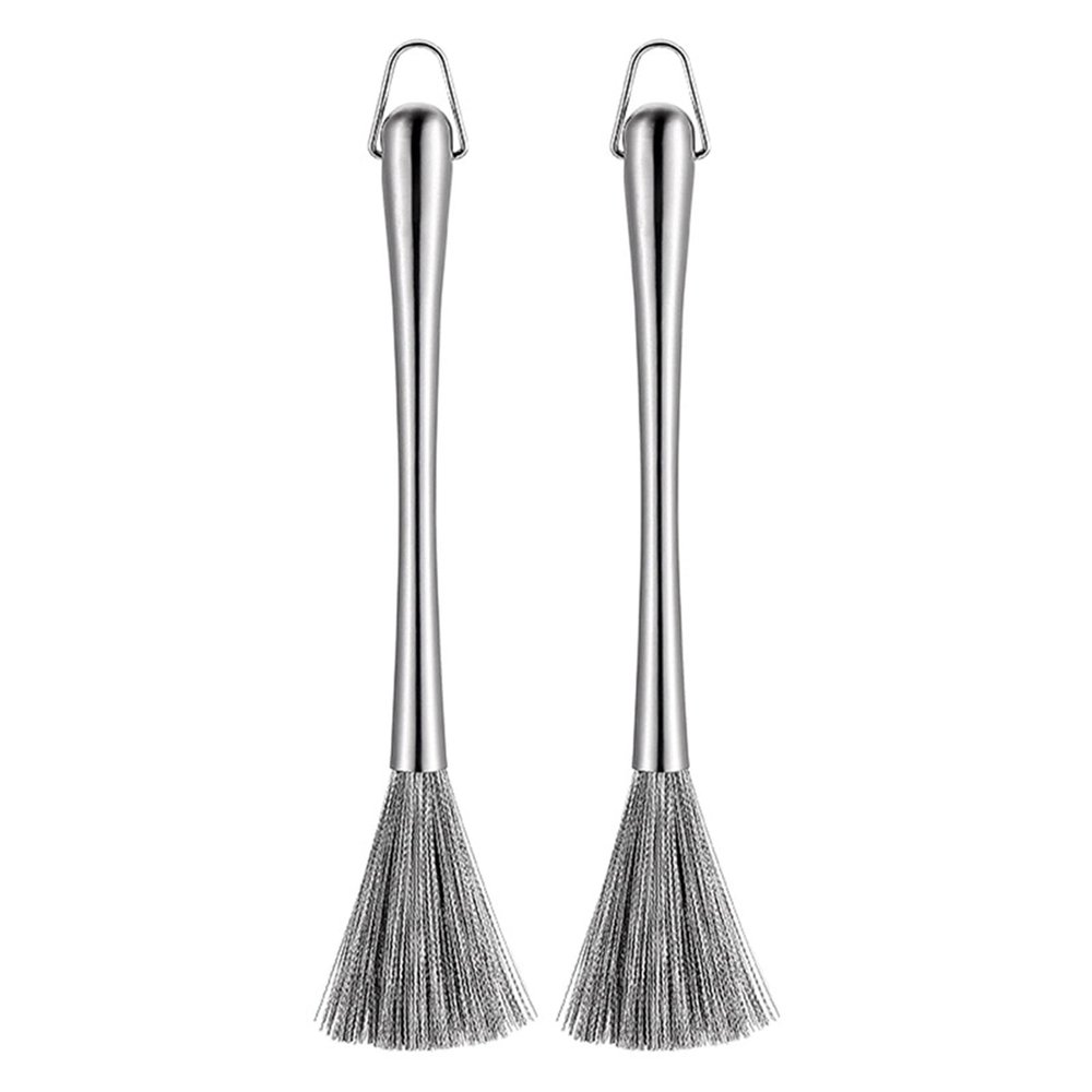 VALINK Long Handle Pot and Pan Cleaning Brush, Stainless Steel Cleaning Bristles for Uncoated Cookware,Pot Brush,Stovetops, 2pcs