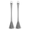 VALINK Long Handle Pot and Pan Cleaning Brush, Stainless Steel Cleaning Bristles for Uncoated Cookware,Pot Brush,Stovetops, 2pcs view 1