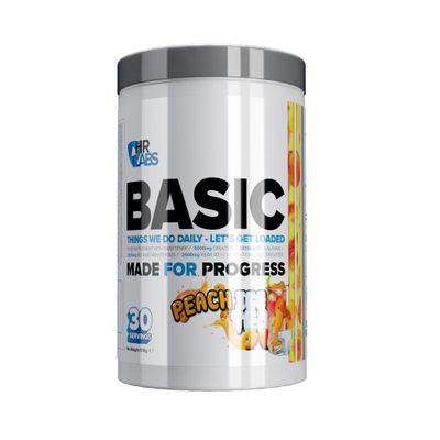 HR Labs Basic, Things we do Daily Creatine and Electrolytes Pre/Intra Workout, Beta Alanine & Betain Hydrous Hydration Formula, 510g & 30 Servings, Vegan (Peach Ice Tea)