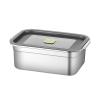 304 Stainless Steel Lunch Box Food Grade Fresh-Keeping Box with lid Rectangular Sealed Refrigerator Storage Box Single Layer bento Box /307 (Color : Silver) view 1