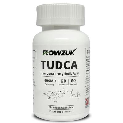 Flowzuk TUDCA Tauroursodeoxycholic Acid Supplements - Bile Salt TUDCA Supplement for Liver Support, Bile Production, Digestion & Immune System Support - 60 Capsules (500mg)