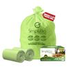 Simply Bio 33 Gallon Compostable Trash Bags with Flat-Top, Heavy Duty Extra Thick 1.57 Mil, 124.92 Liter, 60 Bags, Large Lawn and Yard Waste Bag, ASTM D6400, US BPI and OK Compost Home Certified view 1