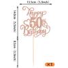 Rsstarxi 1 Pack 50th Birthday Cake Topper Glitter Cheers to 50 Years Birthday 50 Fabulous Cake Pick Decorations for Happy 50th Birthday Anniversary Party Cake Decorations Rose Gold view 2