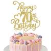 Rsstarxi 1 Pack Gold Glitter Happy 70th Birthday Cake Topper Cheers to 70 Years Old 70 Fabulous Cake Pick 70th Birthday Cake Decoration for Happy 70th Birthday Anniversary Party Decorations view 1
