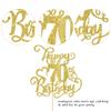 Rsstarxi 1 Pack Gold Glitter Happy 70th Birthday Cake Topper Cheers to 70 Years Old 70 Fabulous Cake Pick 70th Birthday Cake Decoration for Happy 70th Birthday Anniversary Party Decorations view 3