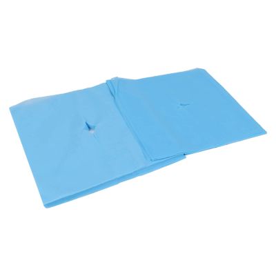 100Pcs Disposable Non-Woven Massage Table Face Cradle Hole Covers, Face Rest Cover Hole Design Good Water Absorption Breathable Disposable Headrest Cover for SPa Beauty Salon Tattoo(blue)