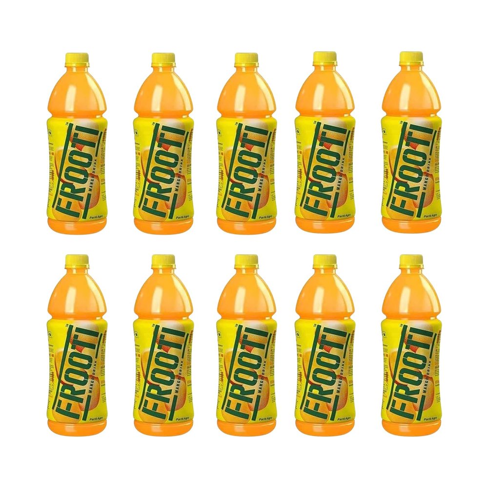 Delicious Flavored Drinks - Soft Refreshing and Irresistible Taste Beverages - Fun Drinking During Hot Summers Or on Picnic & Trip - Cool Drink To Break Your Thirst (Mango Frooti (300 ml) Bottle, 10)