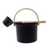 Tiuimk Retro Aluminum Sauna Bucket Barrel With Laddle Kit 5L Black_Style C view 4