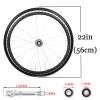 Wheelchair Wheel Assembly, Polyurethane Solid Tire Rear, 24 Inch Non-Pneumatic Solid Wheelchair Rear Wheel, with Bearings And Hand Wheel, for Manual Wheelchairs ( Color : Noir , Size : 22Inch/56cm(2Co view 2