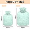 Classic Hot Water Bottle with Cover Teal Golden Glitter Polka Dots Cute Hot Water Bags Warm Water Bag Pouch for Pain Relief Hand Feet Hot Therapy 2 Liter view 2
