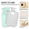 Classic Hot Water Bottle with Cover Teal Golden Glitter Polka Dots Cute Hot Water Bags Warm Water Bag Pouch for Pain Relief Hand Feet Hot Therapy 2 Liter view 3