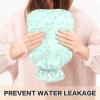Classic Hot Water Bottle with Cover Teal Golden Glitter Polka Dots Cute Hot Water Bags Warm Water Bag Pouch for Pain Relief Hand Feet Hot Therapy 2 Liter view 4