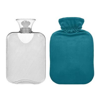 1L Large Classic Hot Water Bottle with Cover, Strong Blue Hot Water Bag for Hand Feet Warmer, Menstrual Cramps, Neck, Shoulder, Back Pain Relief