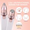 Eyebrow Facial Hair Remover for Women: Rechargeable 2 in 1 Face Shavers and Eyebrow Trimmer - Painless Electric Hair Removal Device for Face Eyebrows Lips Peach Fuzz with Light view 4