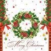 3-Ply Daisy Xmas Decoupage Tissue Paper Napkins Decorative Christmas Serviettes 33cm x 33cm - Pack of 20 (Merry Christmas Wreath) view 1