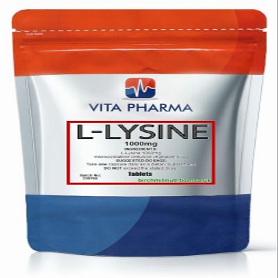 VITA PHARMA L-Lysine 1000mg 30 Tablets | Essential Amino Acid | Protein Synthesis Support | Collagen Formation Support
