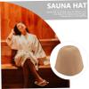 HAPINARY Felt Sauna Bath Hat for Women and Men, Absorbent Khaki Felt Hair Protecting Cap, Sauna Accessory for Spa and Steam Room Use view 4