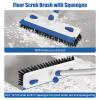 Qaestfy Floor Grout Scrub Brush with Squeegee 3 in 1, 55'' Extendable Long Handle Floor Scrubber Cleaner Brush for Scrubbing Deck, Tile, Garage Floor, Patio, Concrete, Rug, Shower Bathroom view 4
