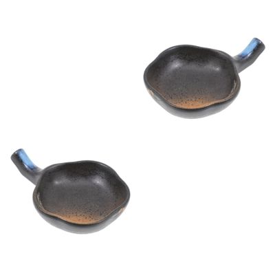 Ceramic Chopstick Holder Appetizer Platter 1pc Hand Sauce Dish Platters Snack Trays Soy Sauce Container Dinner Seasoning Dish Dipping Bowls Ceramic Storage Plate Small Dipping Sauce ( Color : Assorted