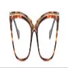 PARWANA Oversized Cat-Eye Reading Glasses Women Anti Blue Light Eyewear Computer Readers Personality Anti UV Flat Light Mirror (Color : Tea, Size : +100) view 2