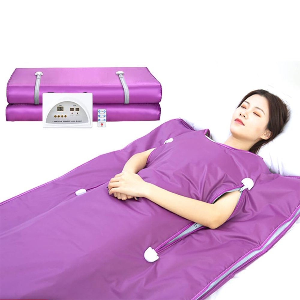 TsoLay Sauna Blanket Body Shaper, Portable Far Sauna Blanket with Remote Control, Red Light Slimming Blanket, 95F-176F Adjustable, Independent Temperature Control Up and Down, for Home Beauty Salon