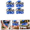 IMIKEYA 4pcs Congrats Cake Picks Graduation Theme Cake Toppers for Desserts Stylish Decoration for High School College Graduation Parties Unique Festive Design view 3
