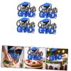 IMIKEYA 4pcs Congrats Cake Picks Graduation Theme Cake Toppers for Desserts Stylish Decoration for High School College Graduation Parties Unique Festive Design view 4