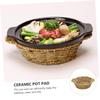 Cabilock 247 Watergrass Seagrass Basket Lid Casserole Basket Heat Mat Double-Ear Pot Mat Sturdy and Practical view 3