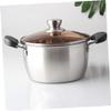 Stainless Steel Stock PotCamping Cooking Set Stainless Steel Saucepan Kitchen Cookware Cooking Pot Milk Pot Soup Pot Cooking Utensils Stainless Steel Pot Silver Stainless Steel Lecrueset Pans ( Color view 3
