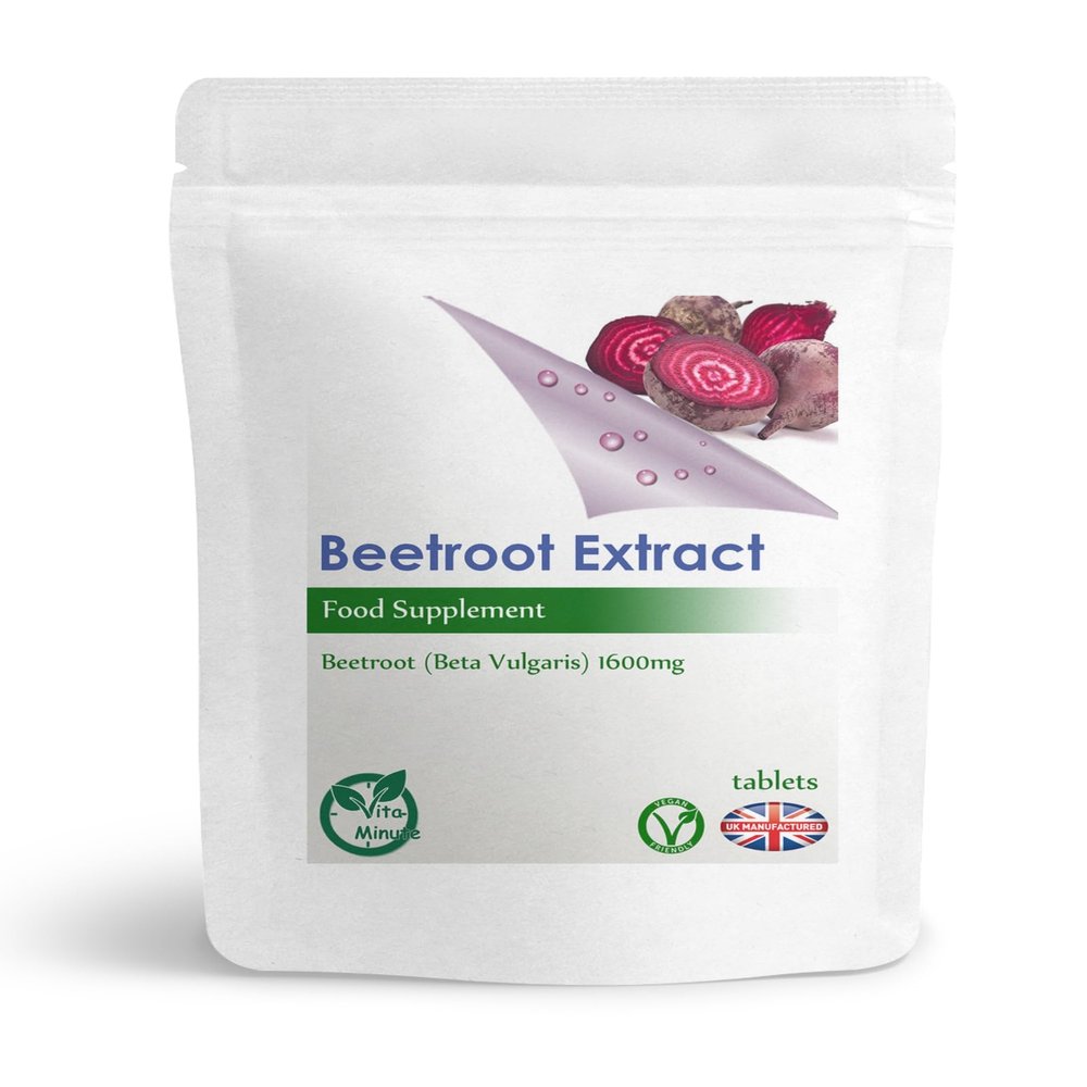 Beetroot 1600mg Extract - 30 Tablets (Vegan) Healthy Blood Pressure, Digestion Support, Natural Antioxidant Properties